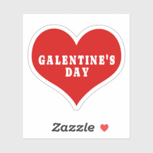 GALENTINE'S DAY Rood Hart Vinyl Sticker
