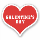 GALENTINE'S DAY Rood Hart Vinyl Sticker (Voorkant)