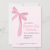 Galentine's Day Roze Lint Strik modern Kaart (Voorkant)