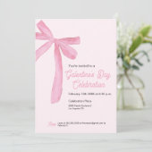 Galentine's Day Roze Lint Strik modern Kaart (Staand voorkant)