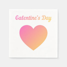 Galentines Day Roze Ombre Hart Feest Servet