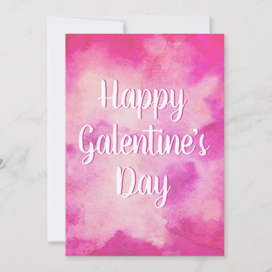 Galentine's Day Roze Waterverf Feestdagenkaart (Voorkant)