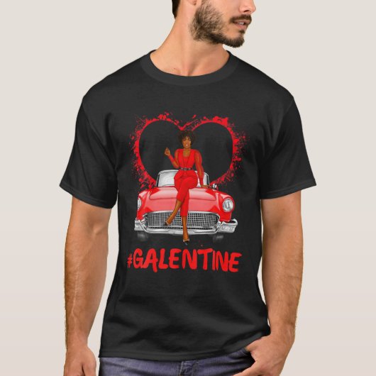 Galentines Day Single Best Melanin Queen Black Wom T-shirt (Voorkant)