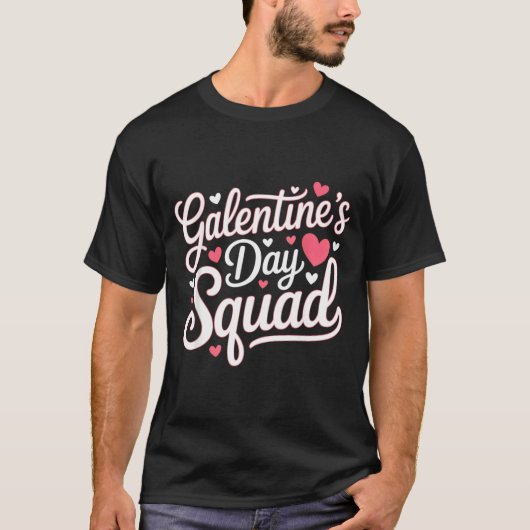 Galentine's Day Squad For Friends Festive Ladies V T-shirt (Voorkant)