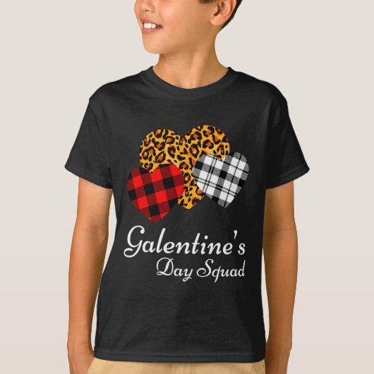 Galentines Day Squad Valentines Hearts Love Leopar T-shirt (Voorkant)