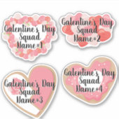 Galentine's Day Squad voegt Names Monogram Sticker (Voorkant)