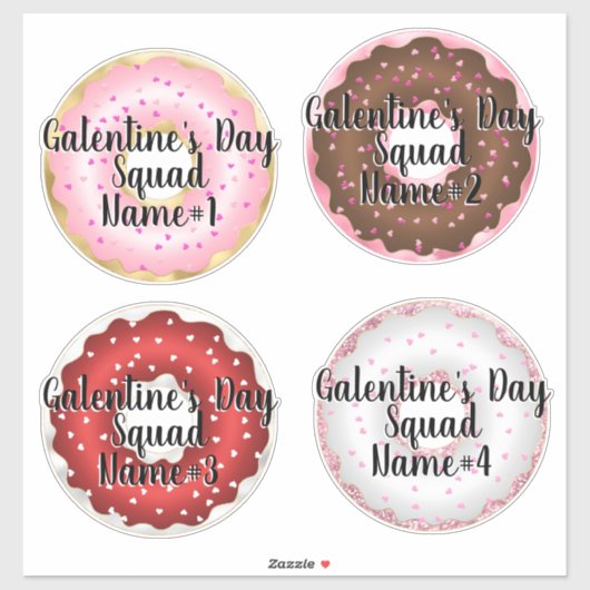 Galentine's Day Squad voegt Names Monogram Sticker (Vel)