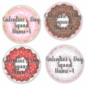 Galentine's Day Squad voegt Names Monogram Sticker (Voorkant)