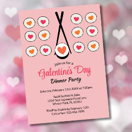 Galentine's Day Sushi Dinerfeest Valentijnsdag Kaart