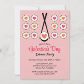 Galentine's Day Sushi Dinner Party Valentijnsdag Kaart (Voorkant)