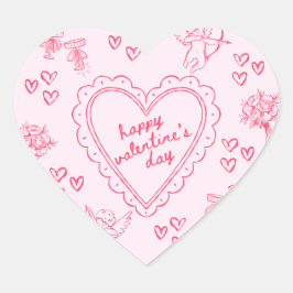 Galentine's Day Valentijn Meisjes Uitnodiging Hart Sticker