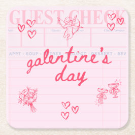 Galentine's Day Valentijn Meisjes Uitnodiging Kartonnen Onderzetters
