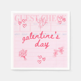 Galentine's Day Valentijn Meisjes Uitnodiging Servet