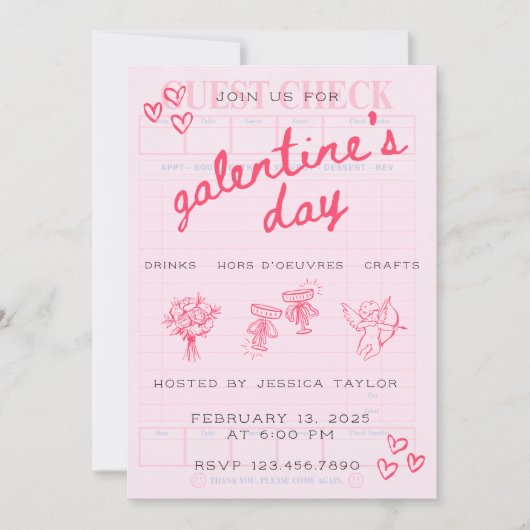 Galentine's Day Valentijns Meiden Uitnodiging (Voorkant)