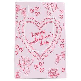 Galentine's Day Valentijns Roze Vrouwelijk Medium Cadeauzakje