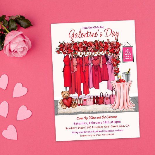 Galentine's Day Valentijnsdag Feest Uitnodiging