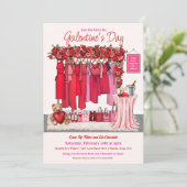 Galentine's Day Valentijnsdag Feest Uitnodiging (Staand voorkant)