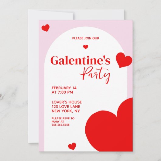 Galentine's Day Valentijnsdag Hart Kaart (Voorkant)