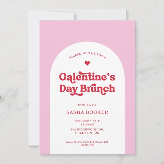 Galentine's Day Valentijnsdag Roze Brunch Kaart (Voorkant)