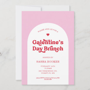 Galentine's Day Valentijnsdag Roze Brunch Kaart