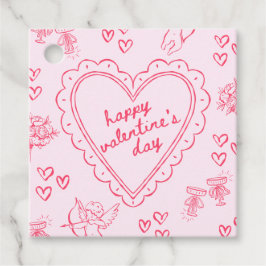 Galentine's Day Valentijnsdag Roze Meisjesachtig Bedankjes Labels