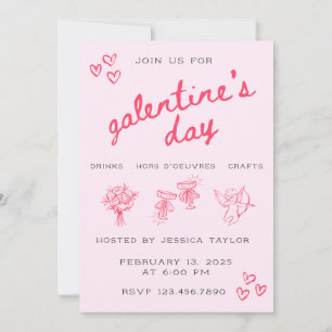 Galentine's Day Valentijnskaarten Uitnodiging voor