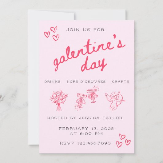 Galentine's Day Valentijnskaarten Uitnodiging voor (Voorkant)