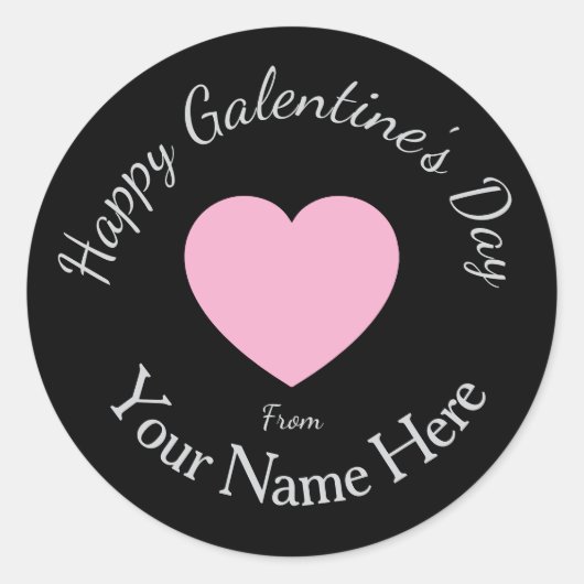 Galentines Day Van Uw Naam Hier Aangepaste Afbeeld Ronde Sticker (Voorkant)
