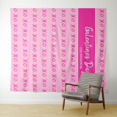 Galentine's Day Viering Roze XOXO patroon Wandkleed (In Situ (horizontaal))
