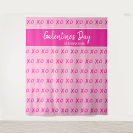 Galentine's Day Viering Roze XOXO patroon Wandkleed