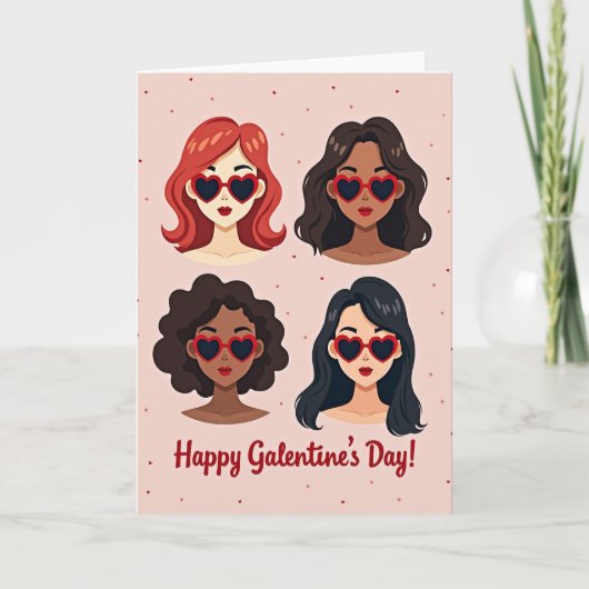Galentines Day Vrouwen Hart Kaart (Voorkant)