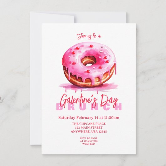Galentine's Day Waterverf Donuts Kaart (Voorkant)