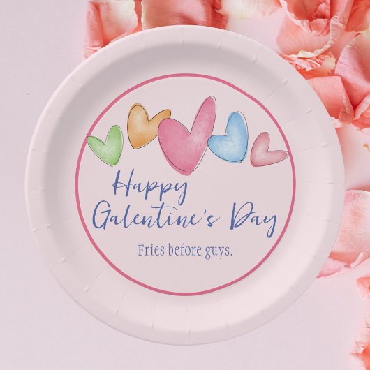 Galentine's Day Waterverf Harten Papier Bord