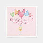 Galentine's Day Waterverf Harten Papier Servet (Voorkant)