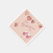 Galentine's Day Wijn Glazen en Harten Servet (Hoek)