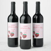 Galentine's Day Wijn Mousserende Wijn Label Strawb Etiket (Flessen)