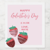 Galentine's Day Wijn Mousserende Wijn Label Strawb Etiket (Enkel label)