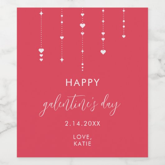 Galentine's Day Wine Sparkling Wine Label Cadeau v Wijn Etiket (Enkel label)
