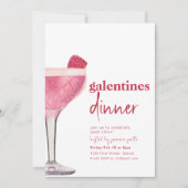Galentines Diner Valentijn Meisjes Nacht Uitnodige Kaart (Voorkant)
