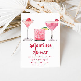 Galentines Diner Valentijn Meisjes Nacht Uitnodige Kaart