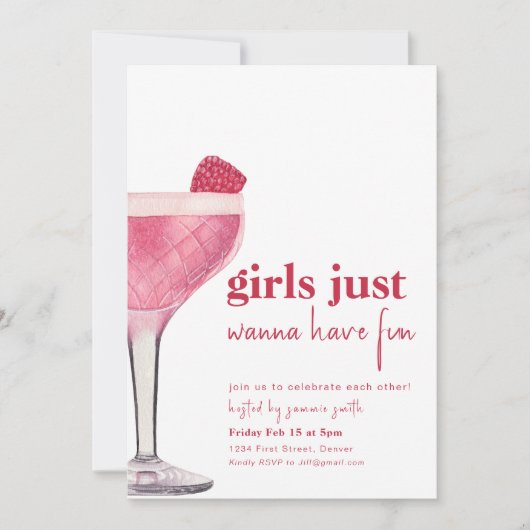 Galentines Diner Valentijn Meisjes Nacht Uitnodige Kaart (Voorkant)