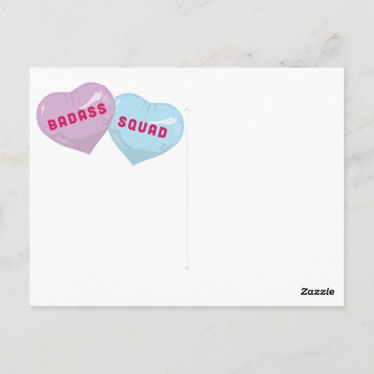 Galentine's discussie-ballonnen - BADASS SQUAD Briefkaart (Achterkant)