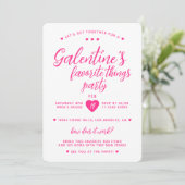 Galentine's Favoriete Dingen Feest Kaart (Staand voorkant)