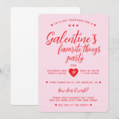 Galentine's Favoriete Things Party Valentijns Kaart (Voorkant / Achterkant)