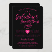 Galentine's Favorite Things Valentine's Party Kaart (Voorkant / Achterkant)
