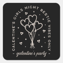 Galentines feest bestie meisjes nacht zwart