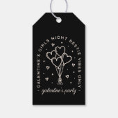 Galentines feest bestie meisjes nacht zwarte harte cadeaulabel (Achterkant)