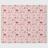 Galentine's Feest Doodle Patroon Cadeaupapier (Vlak)