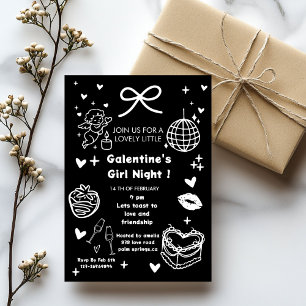 Galentine's Feest, Nacht Valentijn Handgetekend Kaart