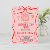 Galentine's feest uitnodiging  (Staand voorkant)
